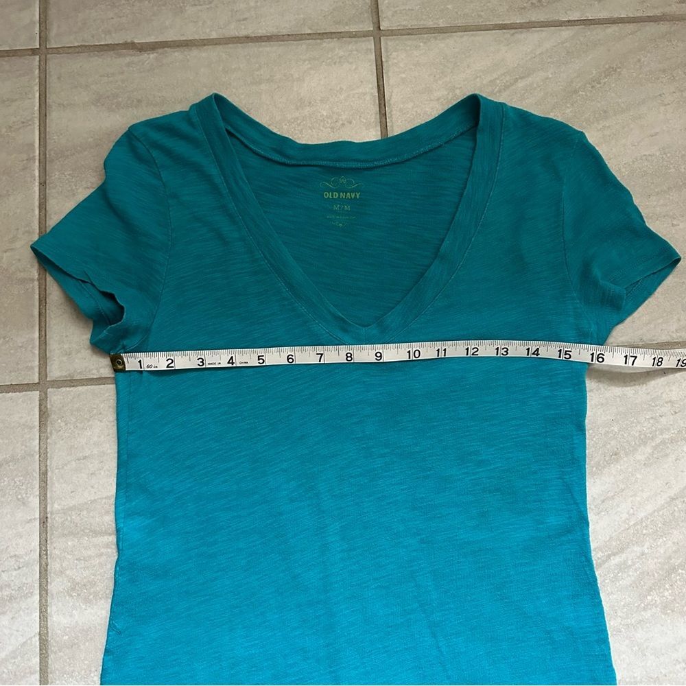 Old Navy Short Sleeve V-Neck Cotton Tees Purple and Turquoise Size M Y2K Lounge - Picture 12 of 14
